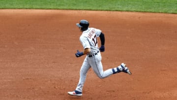 BOSTON, MASSACHUSETTS - APRIL 23: Grayson Greiner #17 of the Detroit Tigers rounds the bases after hitting a home run in the top of the fifth inning of game one of the doubleheader against the Boston Red Sox at Fenway Park on April 23, 2019 in Boston, Massachusetts. (Photo by Omar Rawlings/Getty Images)