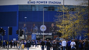 LEICESTER, ENGLAND - MAY 12: General view outside the stadium as fans arrive prior to the Premier League match between Leicester City and Chelsea FC at The King Power Stadium on May 12, 2019 in Leicester, United Kingdom. (Photo by Clive Mason/Getty Images)
