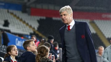 SWANSEA, WALES - JANUARY 30: Arsene Wenger, Manager of Arsenal arrives at the stadium prior to the Premier League match between Swansea City and Arsenal at Liberty Stadium on January 30, 2018 in Swansea, Wales. (Photo by Michael Steele/Getty Images)