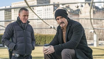 CHICAGO P.D. -- "Ghosts" Episode 518 -- Pictured: (l-r) Jason Beghe as Hank Voight, Elias Koteas as Alvin Olinsky -- (Photo by: Matt Dinerstein/NBC)