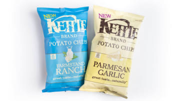 Two new Kettle Brand Potato Chips, Farmstand Ranch & Parmesan Garlic, photo provided by Kettle Brand Potato Chips