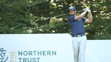 NORTON, MASSACHUSETTS - AUGUST 20: Corey Conners of Canada plays his shot from the fifth tee during the first round of The Northern Trust at TPC Boston on August 20, 2020 in Norton, Massachusetts. (Photo by Maddie Meyer/Getty Images)