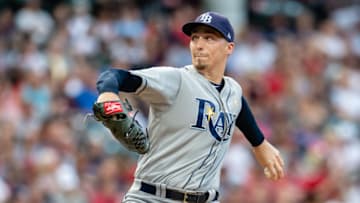 CLEVELAND, OH - SEPTEMBER 1: Starting pitcher Blake Snell #4 of the Tampa Bay Rays pitches during the first inning against the Cleveland Indians at Progressive Field on September 1, 2018 in Cleveland, Ohio. (Photo by Jason Miller/Getty Images)