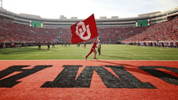 STILLWATER, OK - NOVEMBER 04: Members of the Oklahoma Sooners spirit squad celebrate a touchdown against the Oklahoma State Cowboys at Boone Pickens Stadium on November 4, 2017 in Stillwater, Oklahoma. Oklahoma defeated Oklahoma State 62-52. (Photo by Brett Deering/Getty Images) *** Local Caption ***