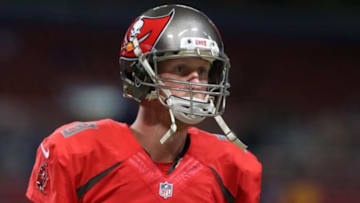 Dec 17, 2015 St. Louis, MO, USA; Tampa Bay Buccaneers quarterback Mike Glennon (8) against the St. Louis Rams at the Edward Jones Dome. The Rams won 31-23. Mandatory Credit: Aaron Doster-USA TODAY Sports