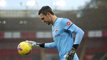 SOUTHAMPTON, ENGLAND - DECEMBER 13: Alex McCarthy of Southampton during the Premier League match between Southampton and Sheffield United at St Mary's Stadium on December 13, 2020 in Southampton, England. A limited number of spectators (2000) are welcomed back to stadiums to watch elite football across England. This was following easing of restrictions on spectators in tiers one and two areas only. (Photo by Naomi Baker/Getty Images)