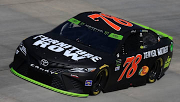 DOVER, DE - SEPTEMBER 29: Martin Truex Jr., driver of the #78 Furniture Row/Denver Mattress Toyota, practices for the Monster Energy NASCAR Cup Series Apache Warrior 400 presented by Lucas Oil at Dover International Speedway on September 29, 2017 in Dover, Delaware. (Photo by Chris Trotman/Getty Images)