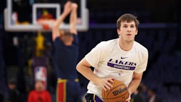 LOS ANGELES, CALIFORNIA - MAY 20: Austin Reaves #15 of the Los Angeles Lakers warms up before playing against the Denver Nuggets in game three of the Western Conference Finals at Crypto.com Arena on May 20, 2023 in Los Angeles, California. NOTE TO USER: User expressly acknowledges and agrees that, by downloading and or using this photograph, User is consenting to the terms and conditions of the Getty Images License Agreement. (Photo by Harry How/Getty Images)