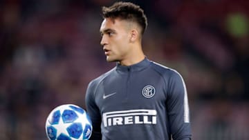 BARCELONA, SPAIN - OCTOBER 24: Lautaro Martinez of Internazionale during the UEFA Champions League match between FC Barcelona v Internazionale at the Camp Nou on October 24, 2018 in Barcelona Spain (Photo by Jeroen Meuwsen/Soccrates/Getty Images)