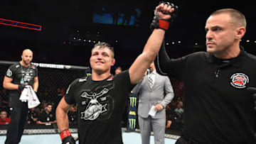 LINCOLN, NE - AUGUST 25: Drew Dober celebrates his unanimous-decision victory over Jon Tuck in their lightweight fight during the UFC Fight Night event at Pinnacle Bank Arena on August 25, 2018 in Lincoln, Nebraska. (Photo by Josh Hedges/Zuffa LLC/Zuffa LLC via Getty Images)