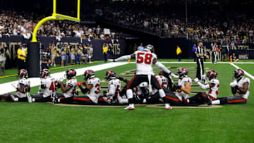 Jamel Dean and the defense, Tampa Bay Buccaneers (Photo by Chris Graythen/Getty Images)