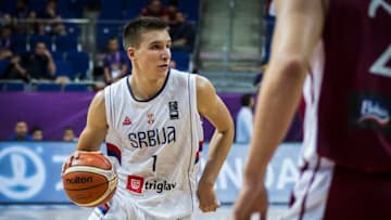 1st September 2017, Fenerbahce Arena, Istanbul, Turkey; FIBA Eurobasket Group D; Serbia versus Latvia; Bogdan Bogdanovic of Serbia drives to the basket during the match (Photo by Nikola Krstic/Action Plus via Getty Images)