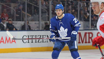 TORONTO, ON - MARCH 24: William Nylander #29 of the Toronto Maple Leafs skates against the Detroit Red Wings during an NHL game at the Air Canada Centre on March 24, 2018 in Toronto, Ontario, Canada. The Maple Leafs defeated the Red Wings 4-3. (Photo by Claus Andersen/Getty Images) *** Local Caption *** William Nylander
