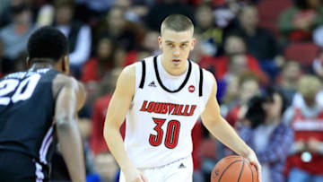 LOUISVILLE, KY - DECEMBER 05: Ryan McMahon#30 of the Louisville Cardinals dribbles the ball against the Central Arkansas Bears at KFC YUM! Center on December 5, 2018 in Louisville, Kentucky. (Photo by Andy Lyons/Getty Images)