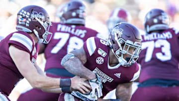 Kylin Hill, Mississippi State Bulldogs. (Photo by Wesley Hitt/Getty Images)