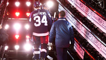 HAMILTON, ONTARIO - MARCH 13: Auston Matthews #34 of the Toronto Maple Leafs leaves the ice after a loss against the Buffalo Sabres during the Heritage Classic at Tim Hortons Field on March 13, 2022 in Hamilton, Ontario. (Photo by Vaughn Ridley/Getty Images)