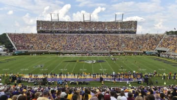 GREENVILLE, NC - SEPTEMBER 16: A general view inside of Dowdy-Ficklen Stadium during the game between the Virginia Tech Hokies and the East Carolina Pirates on September 16, 2017 in Greenville, North Carolina. Virginia Tech defeated East Carolina 64-17. (Photo by Michael Shroyer/Getty Images)