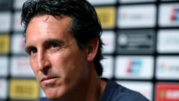SINGAPORE, SINGAPORE - JULY 28: Unai Emery manager of Arsenal attends a press conference folowing the International Champions Cup match between Arsenal and Paris Saint Germain at the National Stadium on July 28, 2018 in Singapore. (Photo by Paul Miller/Getty Images for ICC)