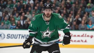 Feb 25, 2016; Dallas, TX, USA; Dallas Stars center Tyler Seguin (91) skates against the Winnipeg Jets during the second period at the American Airlines Center. Seguin scores a goal. Mandatory Credit: Jerome Miron-USA TODAY Sports