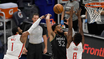 Karl-Anthony Towns of the Minnesota Timberwolves. (Photo by Hannah Foslien/Getty Images)