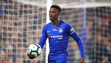LONDON, ENGLAND - APRIL 08: Callum Hudson-Odoi of Chelsea looks on during the Premier League match between Chelsea FC and West Ham United at Stamford Bridge on April 08, 2019 in London, United Kingdom. (Photo by Chris Brunskill/Fantasista/Getty Images)