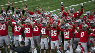 Ohio State Buckeyes playersat the Big Ten Championship. (Adam Cairns-USA TODAY NETWORK)