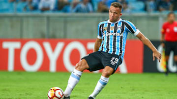 PORTO ALEGRE, BRAZIL - April 04: Arthur of Gremio during the match between Gremio and Monagas, part of Copa Libertadores 2018, at Arena do Gremio on April 04, 2018, in Porto Alegre, Brazil. (Photo by Lucas Uebel/Getty Images)