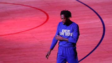 LOS ANGELES, CALIFORNIA - FEBRUARY 17: Patrick Beverley #21 of the LA Clippers is introduced ahead of the game against the Utah Jazz at Staples Center on February 17, 2021 in Los Angeles, California. NOTE TO USER: User expressly acknowledges and agrees that, by downloading and or using this photograph, User is consenting to the terms and conditions of the Getty Images License Agreement. (Photo by Meg Oliphant/Getty Images)