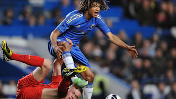 LONDON, ENGLAND - APRIL 19: Nathan Ake of Chelsea (R) and Danny Cleary of Liverpool in action during the FA Youth Cup semi final second leg match between Chelsea and Liverpool at Stamford Bridge on April 19, 2013 in London, England. (Photo by Tom Dulat - The FA/The FA via Getty Images)