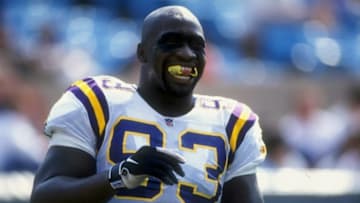 27 Sep 1998: Defensive tackle John Randle #93 of the Minnesota Vikings looks on during a game against the Chicago Bears at the Soldier Field in Chicago, Illinois. The Vikings defeated the Bears 31-28.