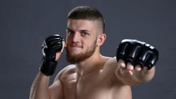 PRAGUE, CZECH REPUBLIC - FEBRUARY 23: Ismail Naurdiev of Austria poses for a portrait backstage after his victory over Michel Prazeres during the UFC Fight Night event at O2 arena on February 23, 2019 in the Prague, Czech Republic. (Photo by Mike Roach/Zuffa LLC/Zuffa LLC via Getty Images)