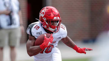 TALLAHASSEE, FL - SEPTEMBER 21: Linebacker Rodjay Burns #10 of the Louisville Cardinals runs a punt return during the game against the Florida State Seminoles at Doak Campbell Stadium on Bobby Bowden Field on September 21, 2019 in Tallahassee, Florida. The Seminoles defeated the Cardinals 35 to 24. (Photo by Don Juan Moore/Getty Images)