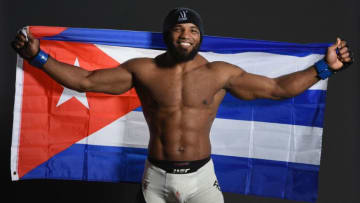 NEW YORK, NY - NOVEMBER 12: Yoel Romero of Cuba poses for a portrait backstage after his victory over Chris Weidman during the UFC 205 event at Madison Square Garden on November 12, 2016 in New York City. (Photo by Mike Roach/Zuffa LLC/Zuffa LLC via Getty Images)