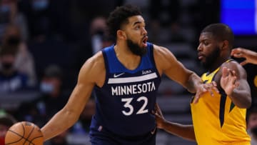 Minnesota Timberwolves center Karl-Anthony Towns put up a triple-double in the win over the Utah Jazz. Mandatory Credit: Harrison Barden-USA TODAY Sports