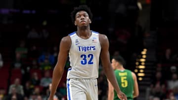 PORTLAND, OREGON - NOVEMBER 12: James Wiseman #32 of the Memphis Tigers walks up court during the first half of the game against the Oregon Ducks between the Oregon Ducks and Memphis Grizzlies at Moda Center on November 12, 2019 in Portland, Oregon. (Photo by Steve Dykes/Getty Images)