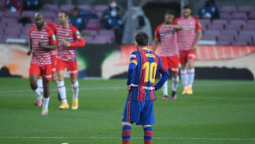 Barcelona's Argentinian forward Lionel Messi. (Photo by LLUIS GENE / AFP) (Photo by LLUIS GENE/AFP via Getty Images)