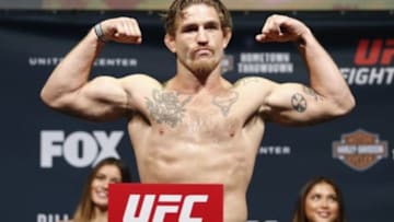 Jul 24, 2015; Chicago, IL, USA; Tom Lawlor during weigh ins for UFC Fight Night at United Center. Mandatory Credit: Kamil Krzaczynski-USA TODAY Sports