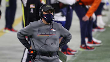 LAS VEGAS, NEVADA - NOVEMBER 15: Head coach Vic Fangio of the Denver Broncos looks on against the Las Vegas Raiders during the second half at Allegiant Stadium on November 15, 2020 in Las Vegas, Nevada. (Photo by Sean M. Haffey/Getty Images)