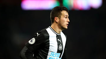 MANCHESTER, ENGLAND - DECEMBER 26: Javier Manquillo of Newcastle United during the Premier League match between Manchester United and Newcastle United at Old Trafford on December 26, 2019 in Manchester, United Kingdom. (Photo by Robbie Jay Barratt - AMA/Getty Images)