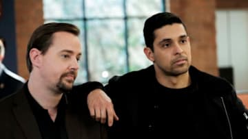 â€œSound Offâ€ â€" After a body is found at an unmanned aerial vehicle testing site, the NCIS team must determine if the death was murder or an accident. Also, Palmer carefully interviews medical examiner assistant candidates, on NCIS, Tuesday, Jan. 21 (8:00-9:00 PM, ET/PT) on the CBS Television Network. Pictured: Wilmer Valderrama as NCIS Special Agent Nicholas â€œNickâ€ Torres, Sean Murray as NCIS Special Agent Timothy McGee. Photo: Eddy Chen/CBS Â©2019 CBS Broadcasting, Inc. All Rights Reserved