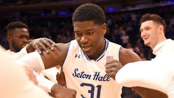 NEW YORK, NY - MARCH 08: Angel Delgado #31 of the Seton Hall Pirates is introduced before the quarterfinal round the Big East Men's Basketball Tournament against the Butler Bulldogs at Madison Square Garden on March 8, 2018 in New York City. The Bulldogs won 75-74. Photo by Mitchell Layton/Getty Images)