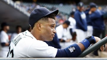 May 23, 2016; Seattle, WA, USA; Seattle Mariners second baseman Robinson Cano (22) stands in the dugout before a game against the Oakland Athletics at Safeco Field. Oakland defeated Seattle, 5-0. Mandatory Credit: Joe Nicholson-USA TODAY Sports