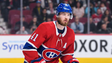 MONTREAL, QC - MARCH 26:Montreal Canadiens left wing Paul Byron (41) skates during the first period of the NHL game between the Florida Panthers and the Montreal Canadiens on March 26, 2019, at the Bell Centre in Montreal, QC (Photo by Vincent Ethier/Icon Sportswire via Getty Images)