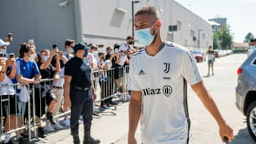 J MEDICAL, TURIN, ITALY - 2021/07/14: Marko Pjaca of Juventus FC arrives at J Medical. Juventus FC begins pre-season trainings on July 14. (Photo by Nicolò Campo/LightRocket via Getty Images)