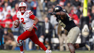 WEST LAFAYETTE, IN - NOVEMBER 02: Adrian Martinez #2 of the Nebraska Cornhuskers scrambles out of the pocket against the Purdue Boilermakers at Ross-Ade Stadium on November 2, 2019 in West Lafayette, Indiana. (Photo by Michael Hickey/Getty Images)