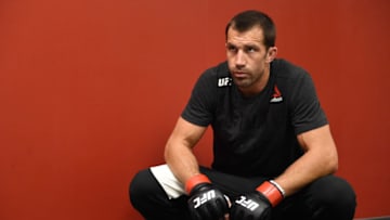 PITTSBURGH, PA - SEPTEMBER 16: Luke Rockhold warms up backstage during the UFC Fight Night event inside the PPG Paints Arena on September 16, 2017 in Pittsburgh, Pennsylvania. (Photo by Mike Roach/Zuffa LLC/Zuffa LLC via Getty Images)