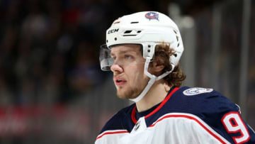 NEW YORK, NY - DECEMBER 27: Artemi Panarin #9 of the Columbus Blue Jackets skates against the New York Rangers at Madison Square Garden on December 27, 2018 in New York City. (Photo by Jared Silber/NHLI via Getty Images)