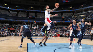 MEMPHIS, TN - OCTOBER 30: Austin Rivers #1 of the Washington Wizards shoots the ball against the Memphis Grizzlies on October 30, 2018 at FedExForum in Memphis, Tennessee. NOTE TO USER: User expressly acknowledges and agrees that, by downloading and or using this photograph, User is consenting to the terms and conditions of the Getty Images License Agreement. Mandatory Copyright Notice: Copyright 2018 NBAE (Photo by Joe Murphy/NBAE via Getty Images)