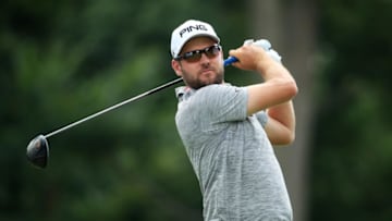 MEDINAH, ILLINOIS - AUGUST 15: Corey Conners of Canada plays his shot from the 18th tee during the first round of the BMW Championship at Medinah Country Club No. 3 on August 15, 2019 in Medinah, Illinois. (Photo by Andrew Redington/Getty Images)