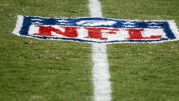Sep 14, 2014; Tampa, FL, USA; NFL logo on the field during the first half between the Tampa Bay Buccaneers and St. Louis Rams at Raymond James Stadium. Mandatory Credit: Kim Klement-USA TODAY Sports